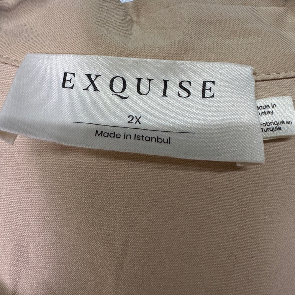 Exquise Anthropologie Tobie Janie Beige Cotton Midi Shirt Dress Plus Size 2X - Picture 3 of 9